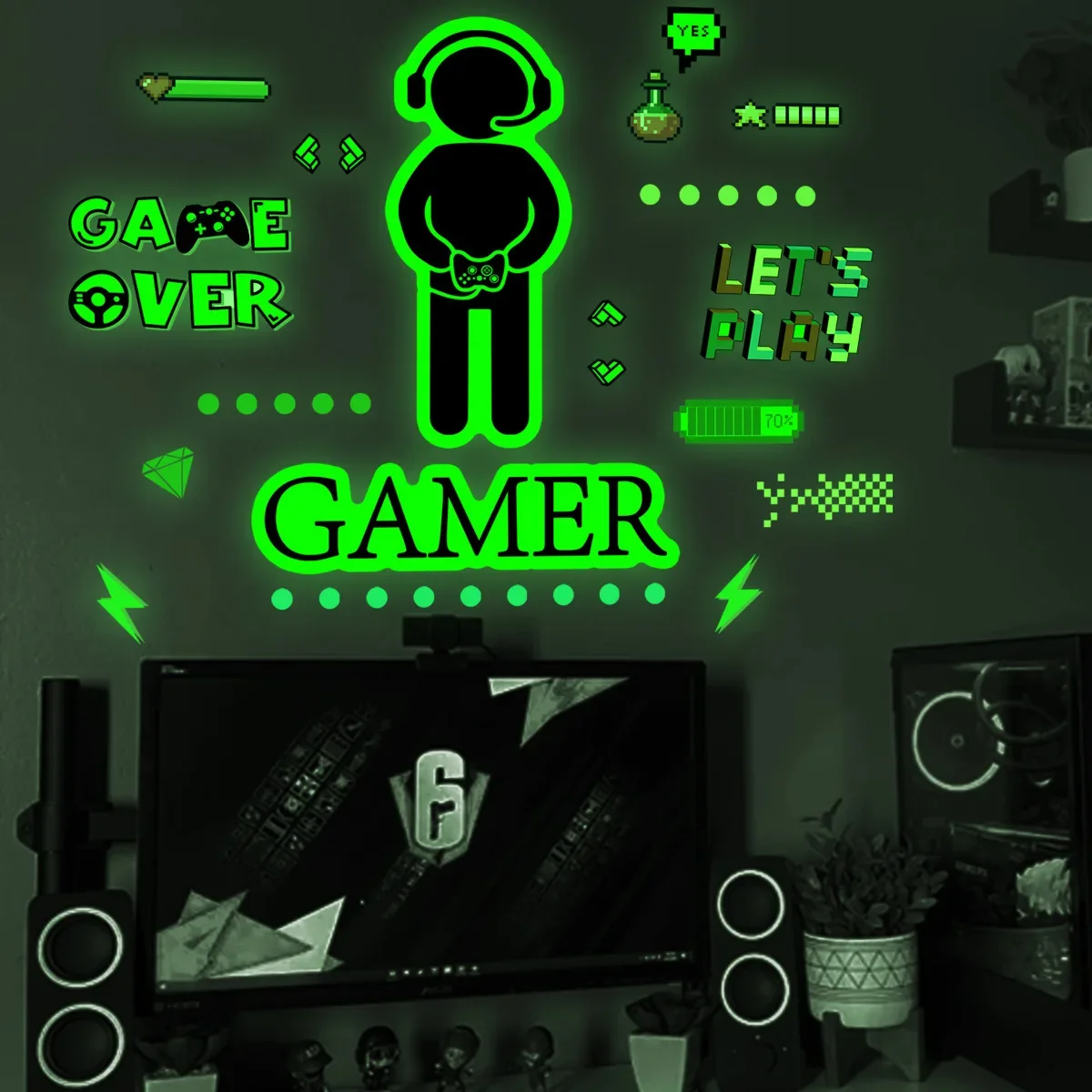 Cosmic Starry Sky Game Handle Gaming Zone Video Game Decor Luminous Creative Decorative Glow in The Dark Wall Sticker for Living