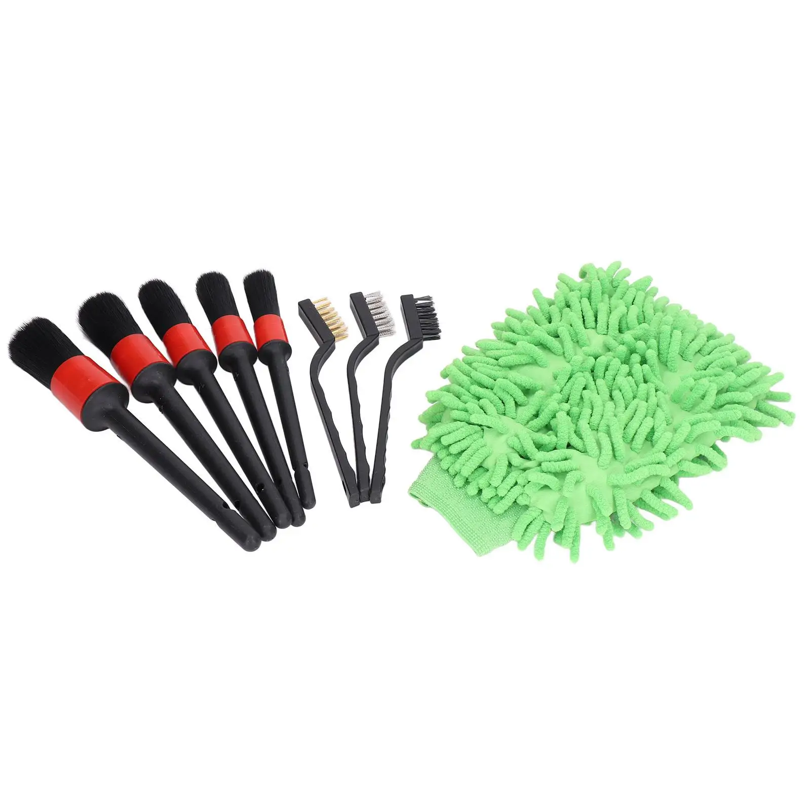 Carro Detailing Brush Set, Roda, Interior, Exterior, Ferramentas de limpeza, Auto Care, Manutenção de couro, 9Pcs