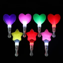 1Pc Colors Change LED Glow Stick Heart Star Shape Luminous Concert Cheering Tube Wedding Party Light Stick