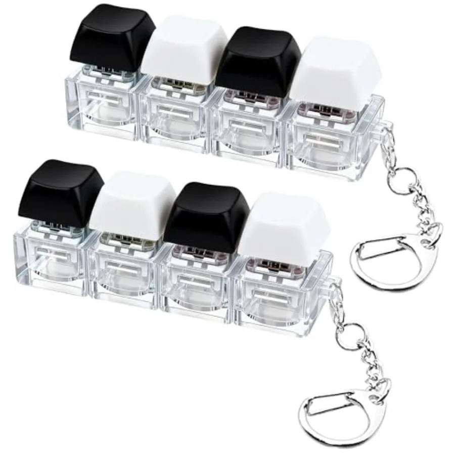 

2 Psc Keyboard Fidget Toy, Keyboard Fidget Keychain 4-in-1 Keyboard Decompression Button Finger Clicker Toys, Button Stress Rel