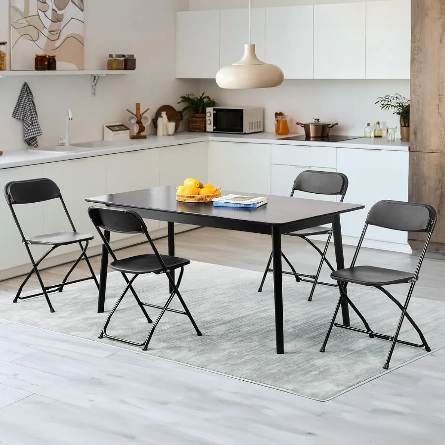 12 عبوة من الكراسي البلاستيكية القابلة للطي بسعة 330 رطلًا، كراسي معدنية محمولة قوية للاستخدام الخارجي والداخلي، سهلة التجميع