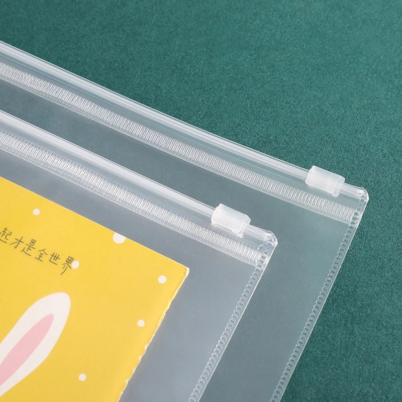 A6 File Holder Standard Transparent PVC Loose Leaf Pouch with Self-Styled Zipper