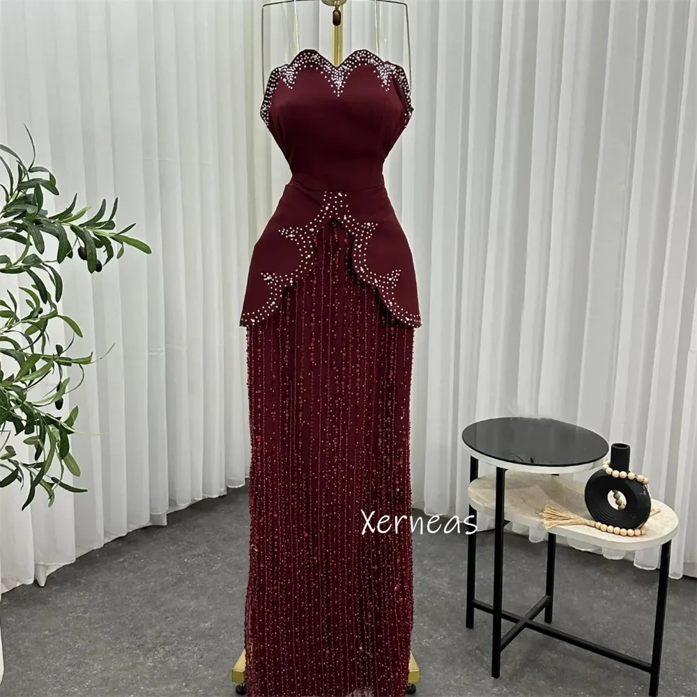 Sukienki na zamówienie, długie, bez ramiączek, sznurowane, z dżetami i koronką, luksusowe, eleganckie, wieczorowe, na przyjęcie, wesele, dla kobiet, na specjalne okazje.