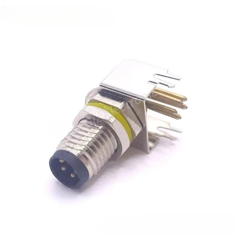 High quality 5-pin M8 male panel mount printed circuit board connector right connector