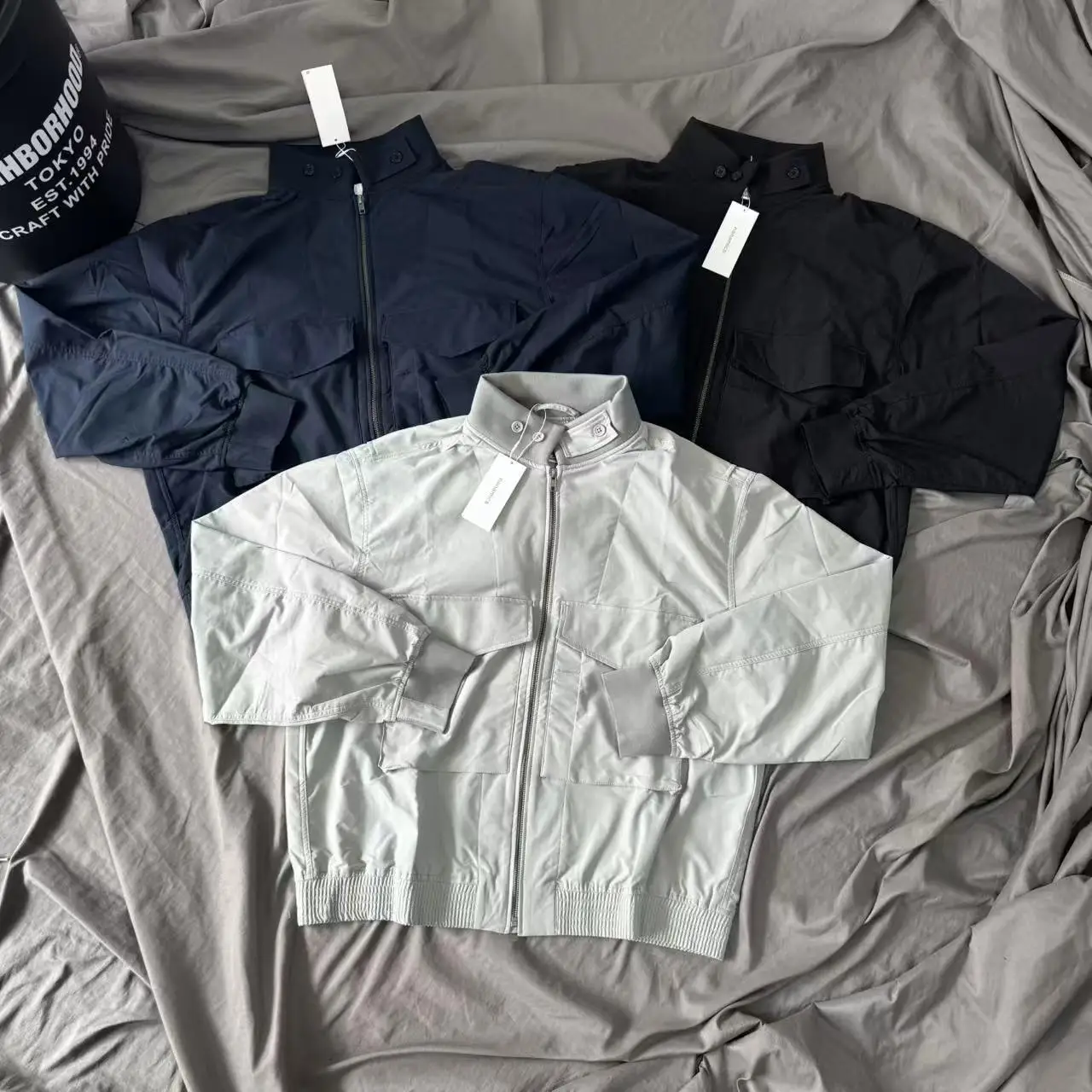 Trendy Outdoor Flight Jacket Set with Large Pockets Loose Fit Unisex Long Sleeve Zipper Closure Quick Dry Other Material Jacket