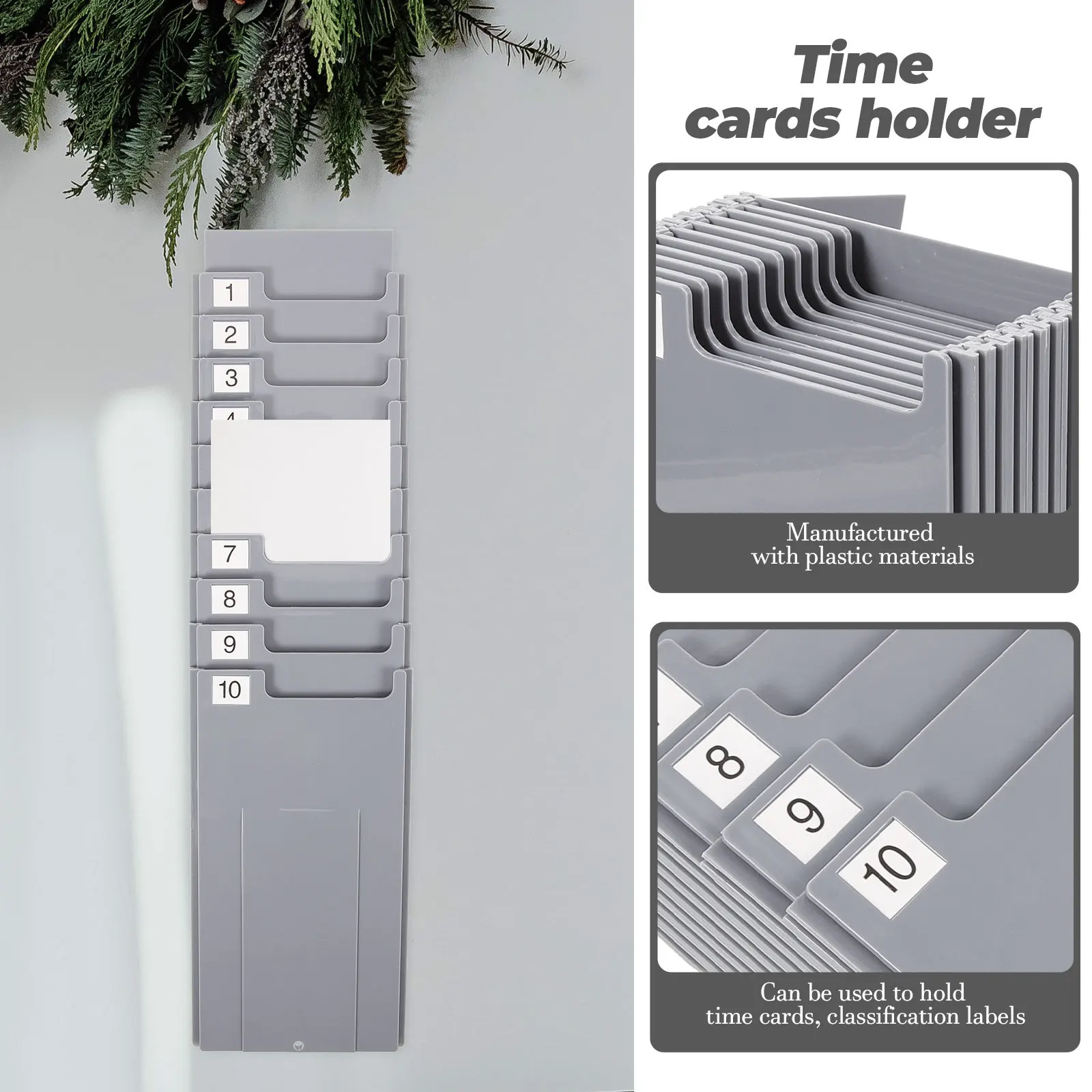 multi-grid-time-cards-holder-rack-for-warehouse-supplies-attendance-cards-material-document-organizer-plastic-shelf-wall-mount