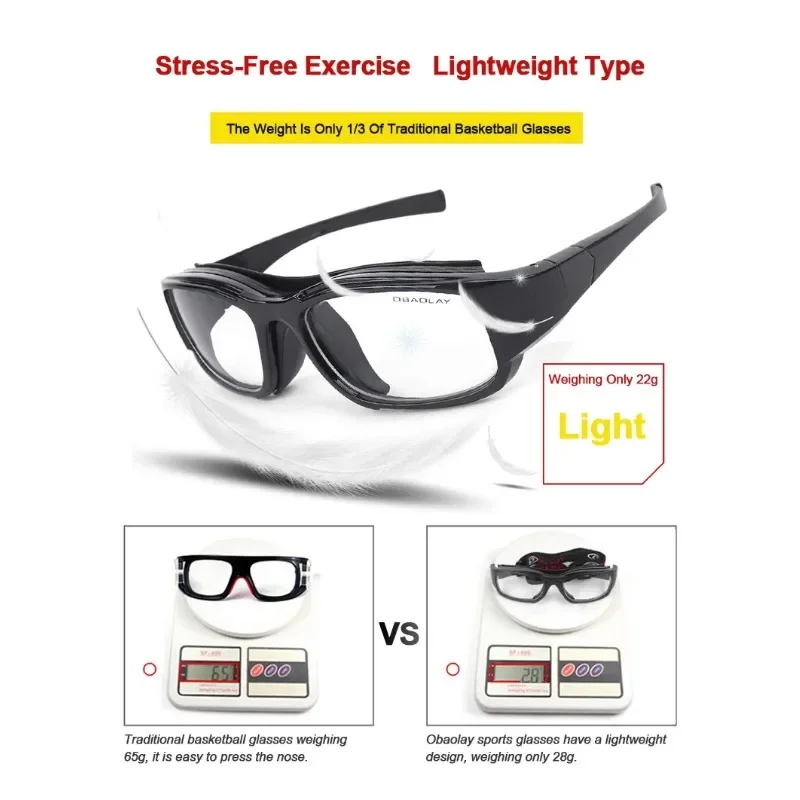 OBAOLAY TR90 Frame Basketball Glasses Anti Impact Sports Eyewear Soccer Glasses Sunglasses Women Mens Cycling Glasses