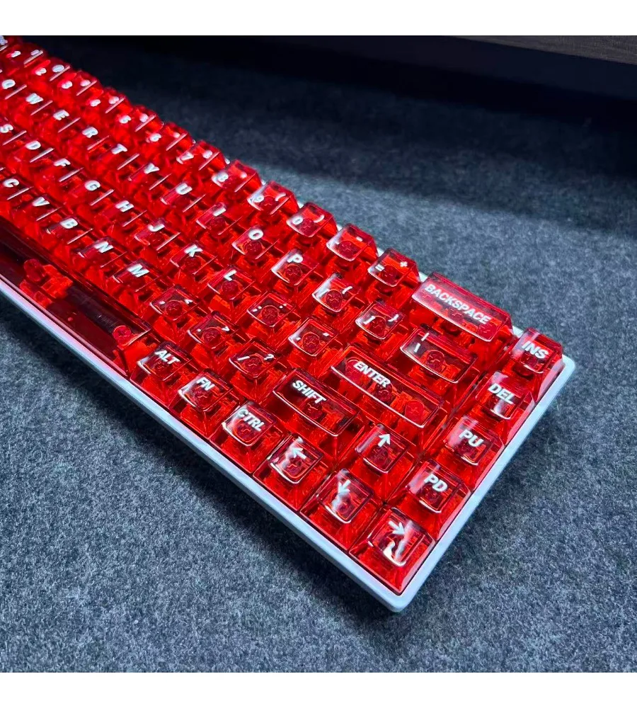 Original factory height from ace68wooting little bee night demon keycap (ice crystal red) transparent PC