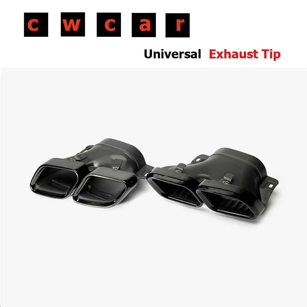 

A Pair Black Quad Exhaust Tips Fit for Mercedes-AMG C63/S W205 S205 C205 A205 Facelift 2019+ Auto Accessories
