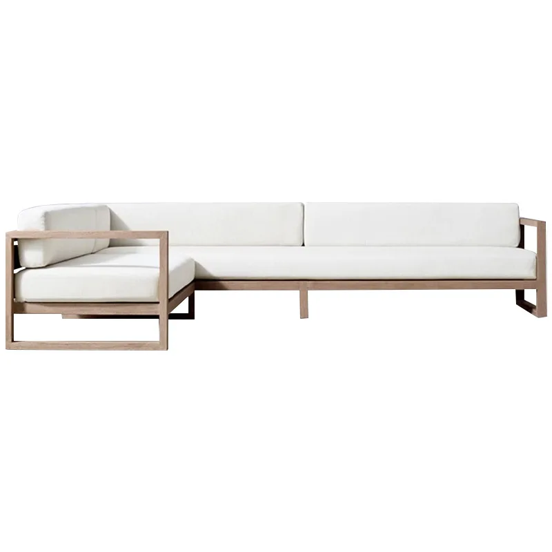 Factory Direct 2026 Outdoor teak sofa designer villa courtyard hotel outdoor sofa sun room outdoor solid wood sofa