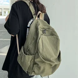 Preppy Style Women Backpack Cool Cotton Schoolbag for Teenage Girls Shoulder Fashion Men Female Canvas Bagpack Travel Rucksack