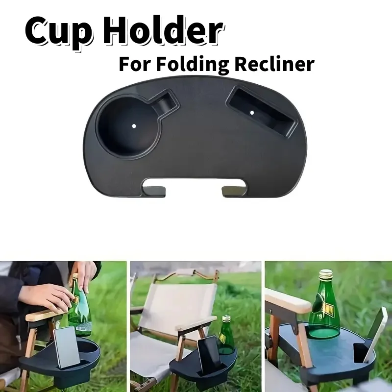 1Pcs Cup Holder Tray With Mug Slot Cell  Phone Slot Recliner Outdoor Camping Folding Recliner Accessory For Caravan Motorhome