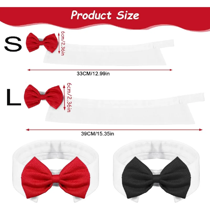 Bow Tie Cat Collar, Dog Cat Tuxedo Collar, Cat Wedding Bowtie, Adjustable Formal Collar Neck Tie, Formal Pet Cats Necktie for Ca view 3