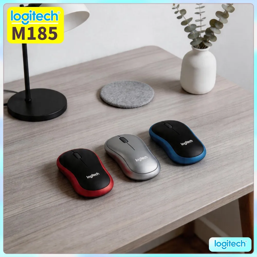 Logitech M185 Mouse With Precise Tracking 1000 DPI Sensor 2.4Ghz 10M Range 12-Month Battery Desktop Laptop Accessory