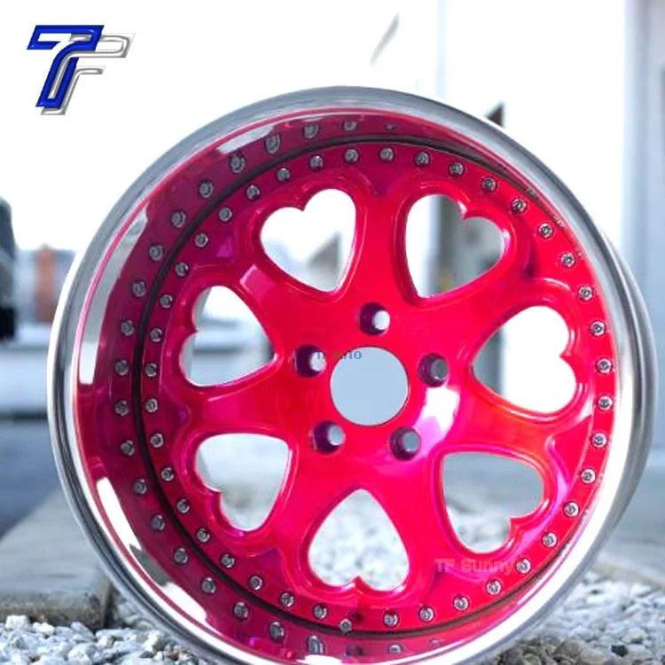 Heart Shape Pink Coating 5x114 Alloy Forged Wheels 20inch