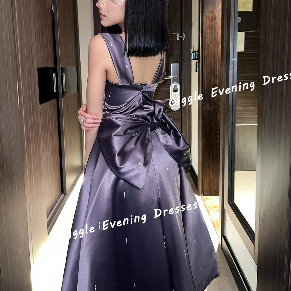 Giggle Satin Beading Spaghetti Strap Prom Gown Saudi Arab A-Line Elegance Ankle-Length Evening Party Dresses for Women 2024