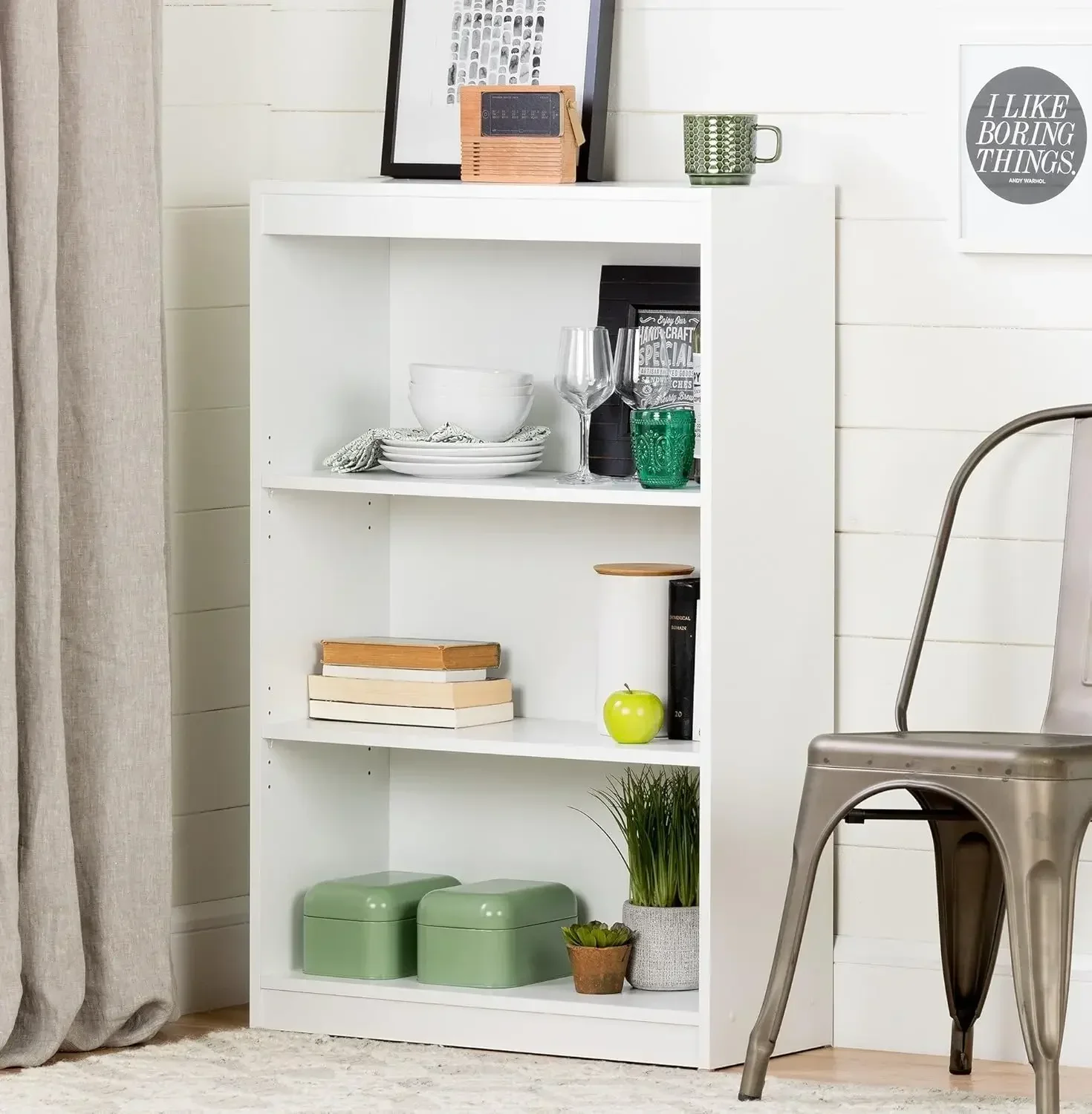 Estante Axess com 3 prateleiras, branco puro