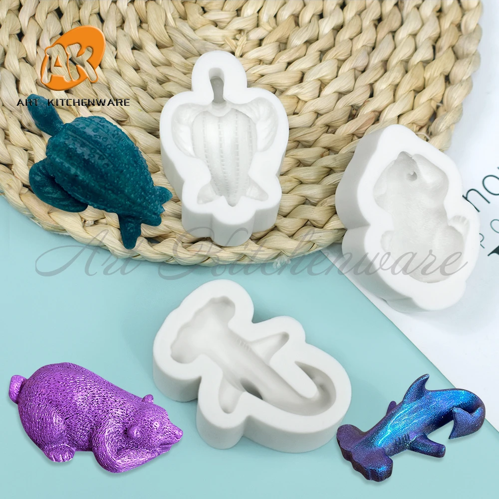 Occean Animals Fondant Silicone Mold Shark Cake Molds DIY Cake Decorating Tools Chocolate Gumpaste Moulds Candy Resin Clay Mould