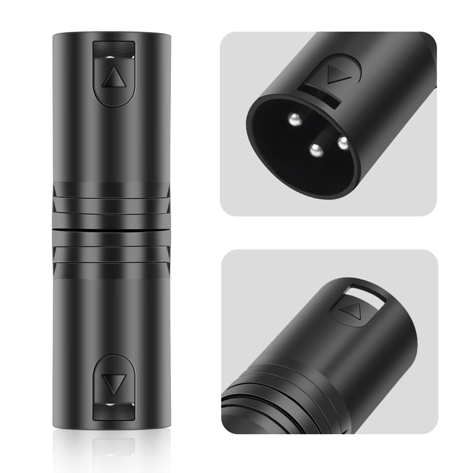 3 Pin XLR Male To Male Microphone Cable Connectors Audio Adapters Connector Adapter for Mixer Microphone Power Amplifier