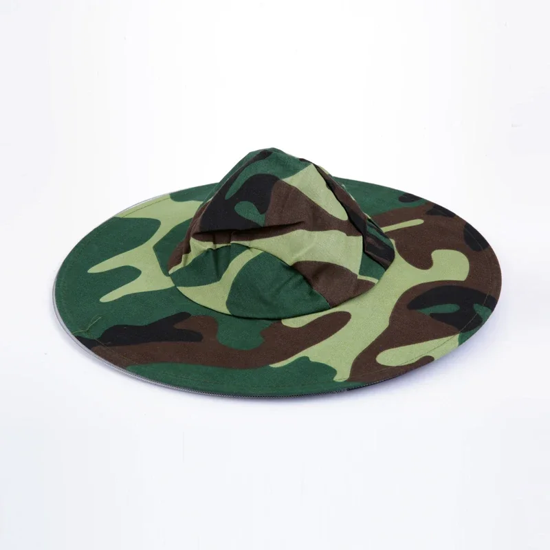 Two-Layer Head Top Camouflage Beekeeping Hat-Veil Combo Bee Hat Bug Mesh Mask