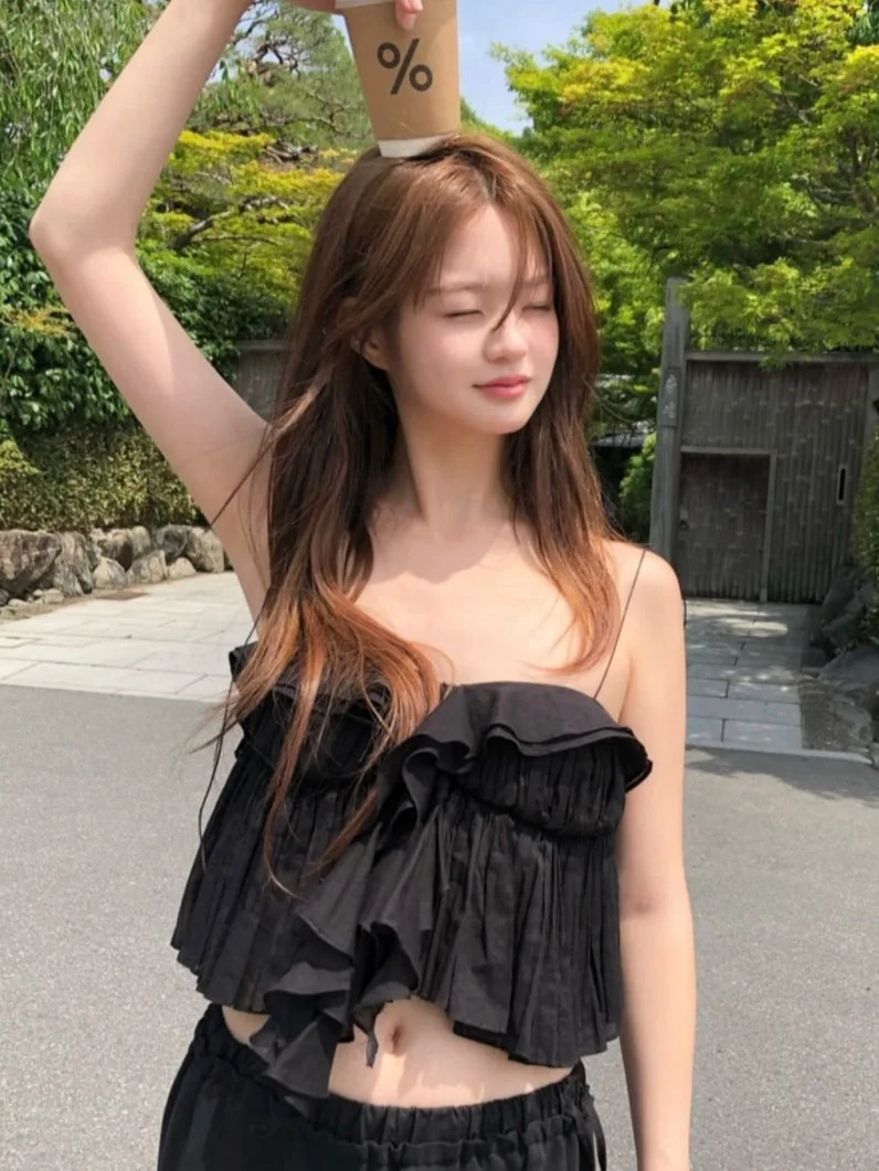 بوابة الشرق ثمانية الحليب المنزل الدانتيل تقليم حزام سترة المرأة شاطئ Vaion ort المحاصيل الأعلى تخفيف Sle اللون Svel