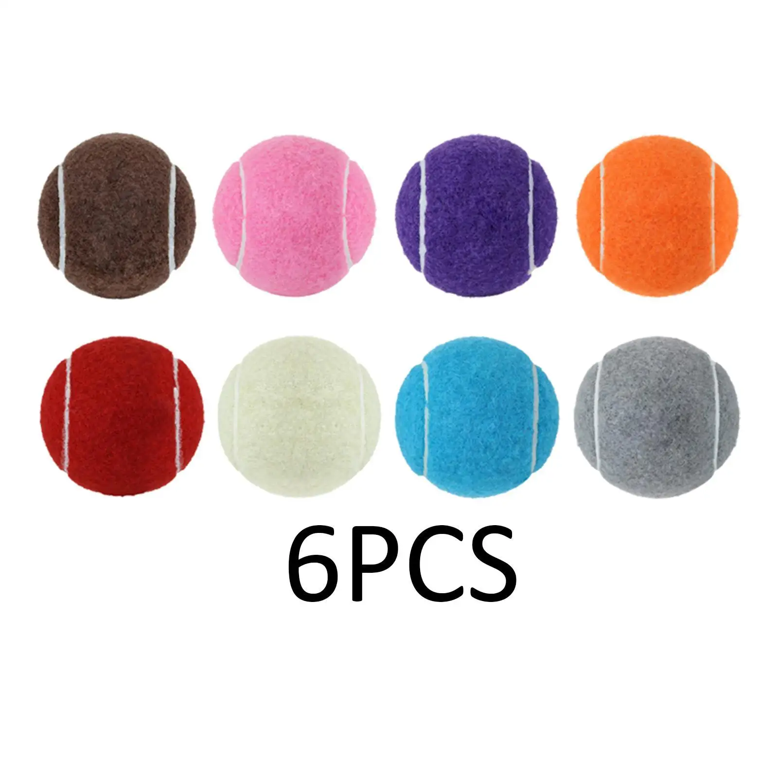 

6x Tennis Balls Wear Resistant for Activities Indoor Playing with Dogs