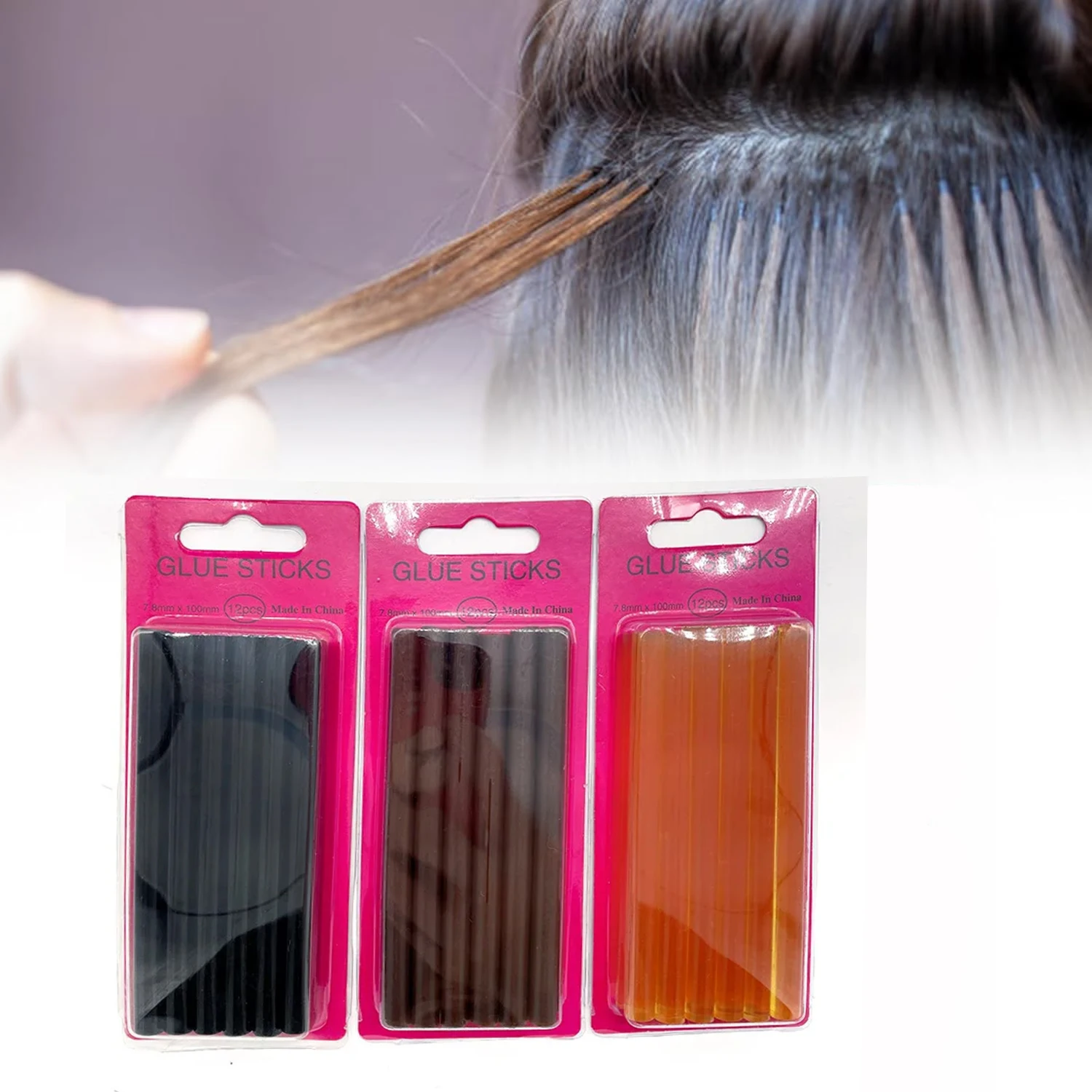 

12 шт./лот, 0,7*10 см, клеевые стержни для термопистолета, мягкий кератин для наращивания волос, инструменты для самостоятельного использования