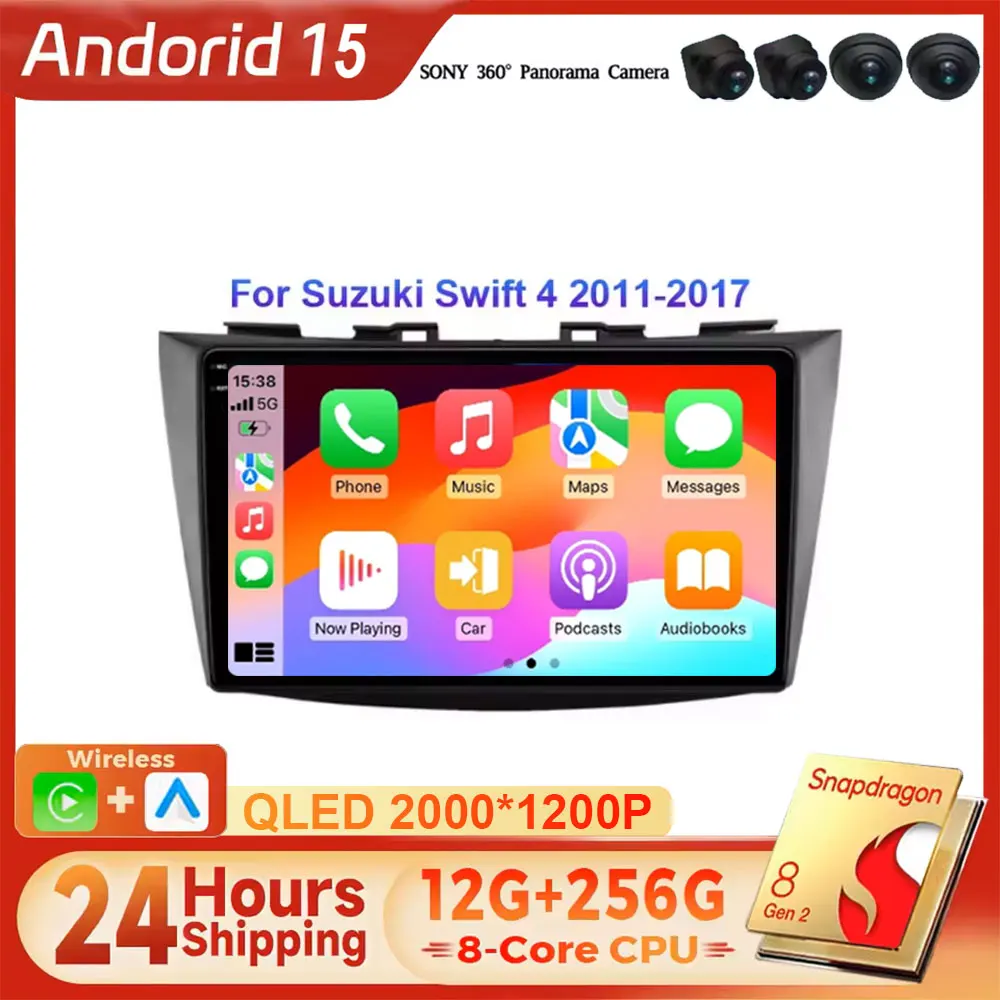 

Автомобильный радиоприемник Android 15 для Suzuki Swift 4 2011-2017 Мультимедийный видеоплеер NAVI GPS Carplay Android Auto 2DIN 4G WIFI QLED DSP