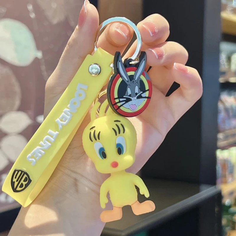 Creativity Bugs Bunny Silicone Keychain Cute Animal Humanoid Doll Key Rings Jewelry for Kid Gifts