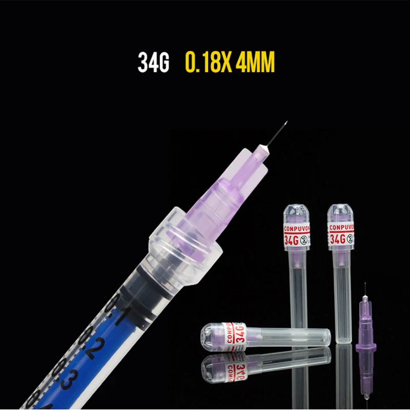 34G 4mm Needle Piercing Transparent Syringe Injection skin prick glue Clear Tip ForPharmaceutical injection needle Tool Parts