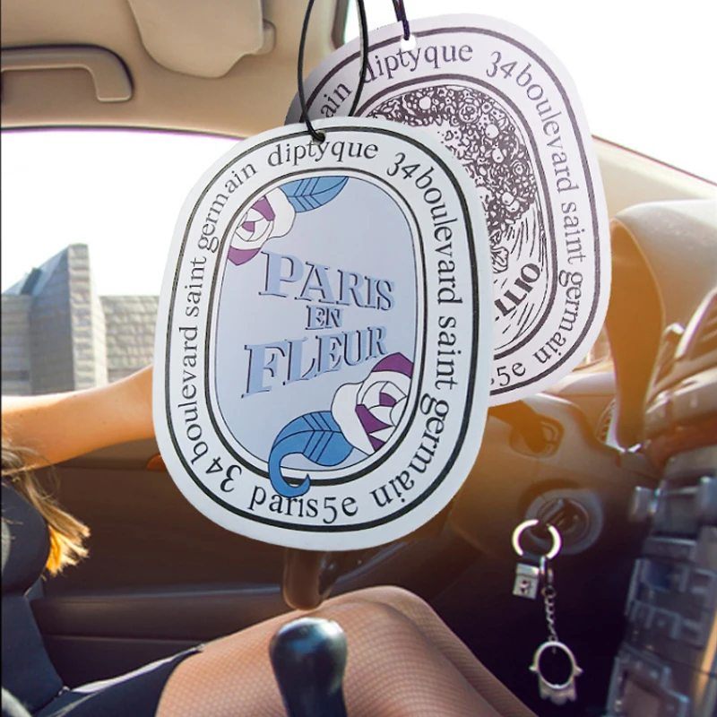 2 Pcs New Car Fragrance Tablets Car Solid Fragrance Car Fragrance Card Pendant Perfume Creative Fragrance Tablets