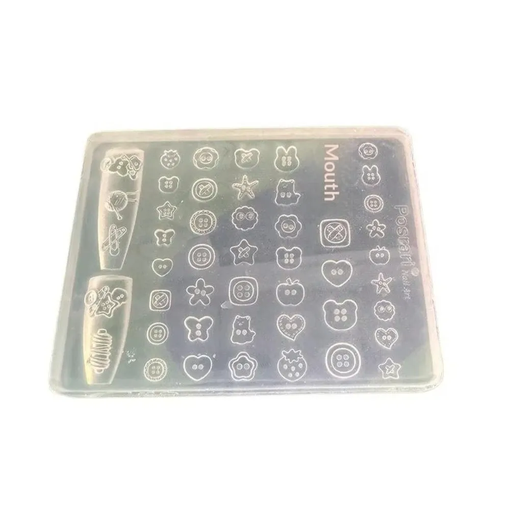 Cute Silicone 3D Nail Art Craft Mold Translucent Clear Non-Stick Nail Art Template Flexible Reusable Manicure Mold Home Manicure