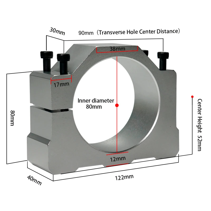 1 pz Morsetto mandrino di alta qualità 52 57 65 80mm staffa motore in alluminio cnc macchina per intaglio morsetto supporto motore