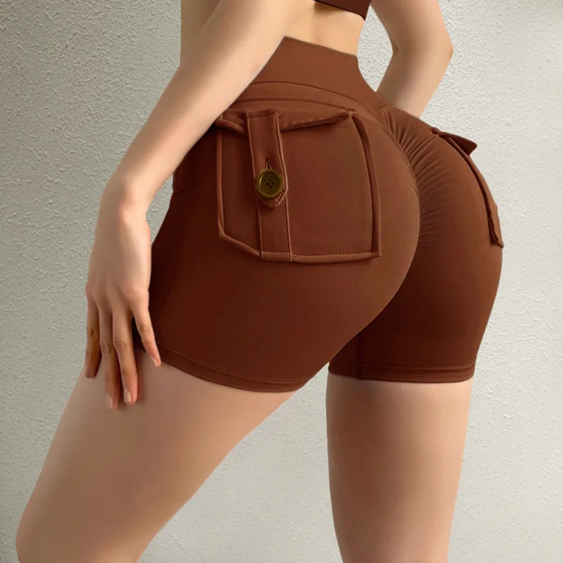 Yoga Fitness Shorts Frauen Arbeitskleidung Stil Leggings Dehnbar Hohe Taille Schnell Trocknend Laufen Radfahren Shorts Sexy Hip Lift Shorts