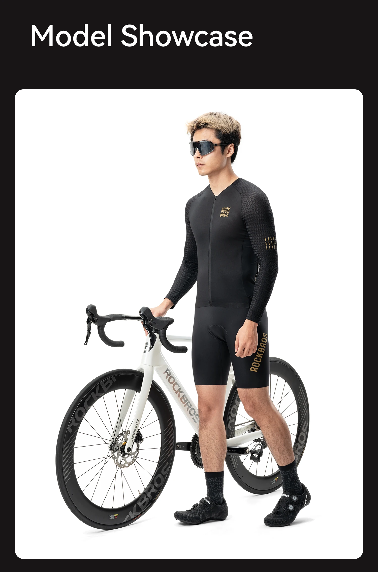 ROCKBROS Herren Langarm-Radtrikot Atmungsaktives Schnelltrocknendes Fahrrad-Oberteil Feuchtigkeitsableitende Frühling-Sommer-Fahrradbekleidung – Detail 7