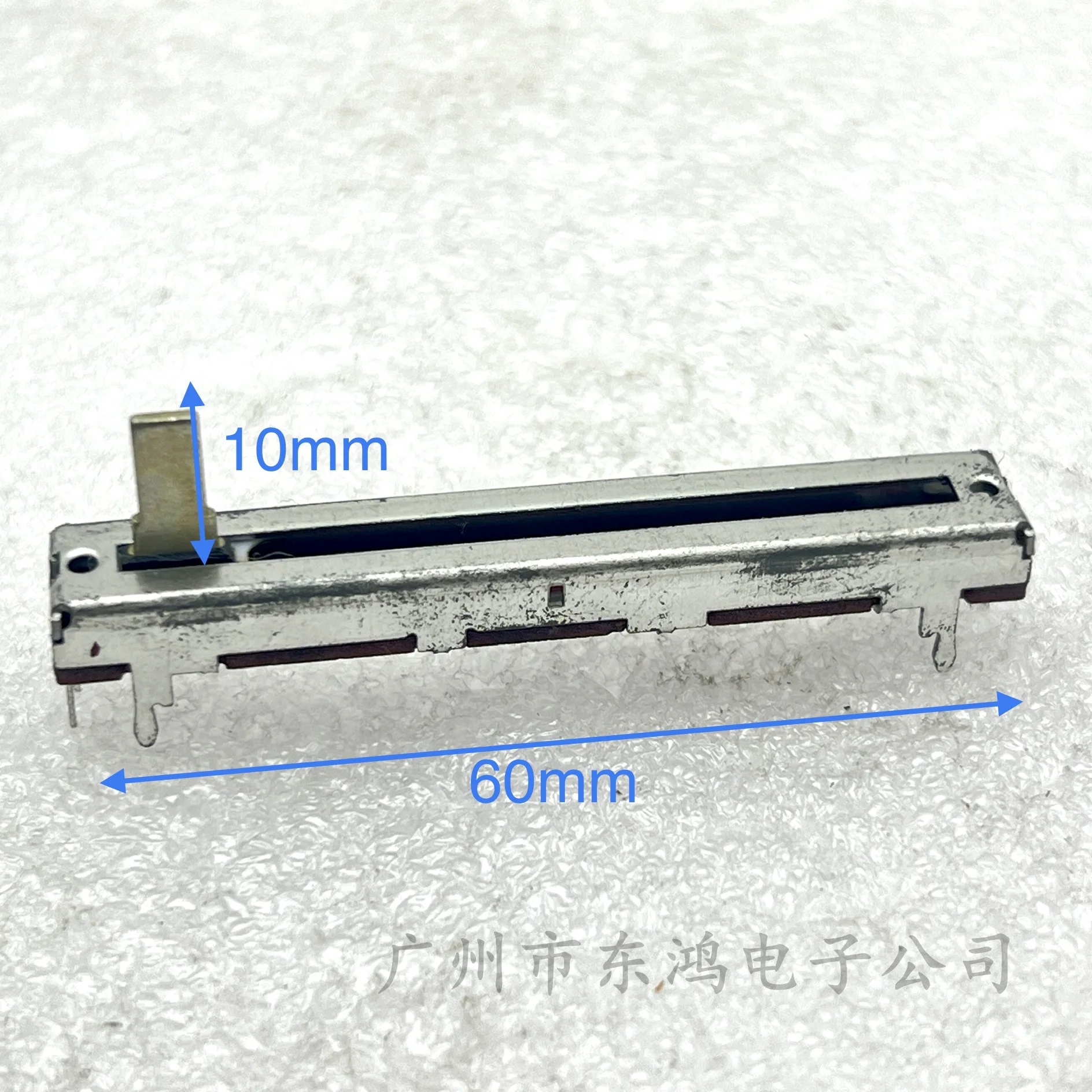 1 Buah Potensiometer Geser Lurus 60Mm 3-Pin B10K Panjang Poros 10MM