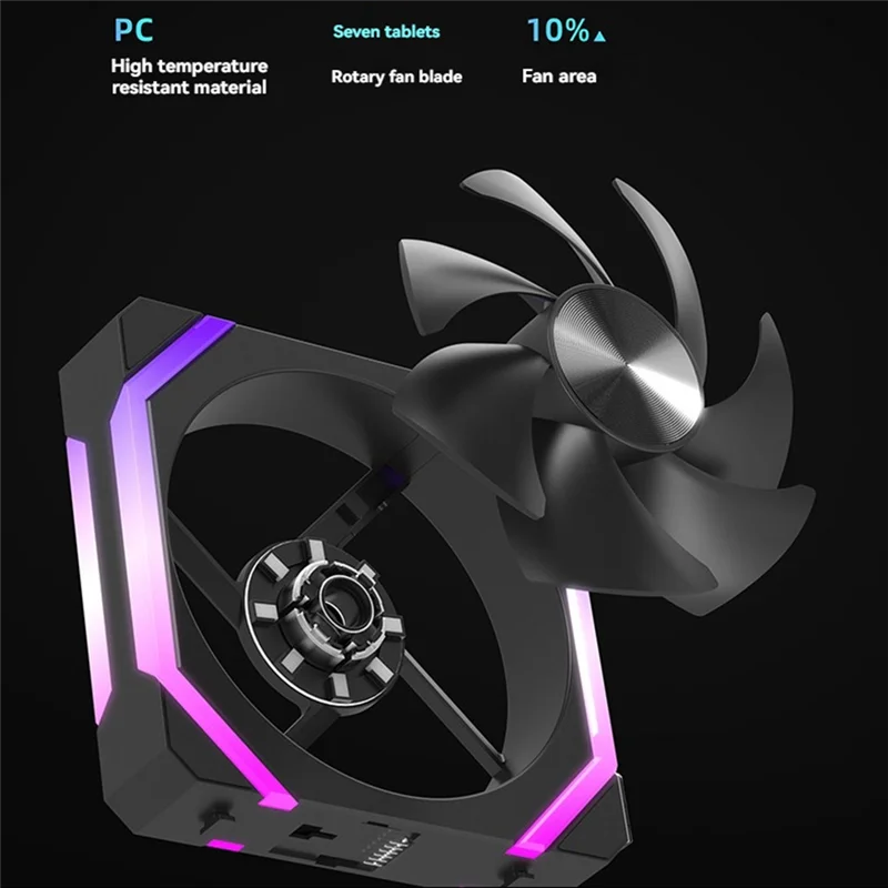 

Precisionn Computer Chassis Fan 12V 12Cm 5V 3PIN ARGB Cooling Fan 4Pin PWM Large Air Volume 41.96CFM/800-1800RPM Ventilator
