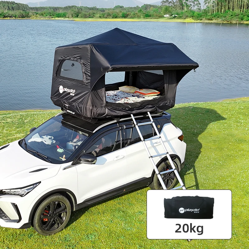 

Portable One-Bedroom Oxford Tent for SUV for Camping Outdoor Overlanding Car Side Shelter-Black Fits 2-3 Persons