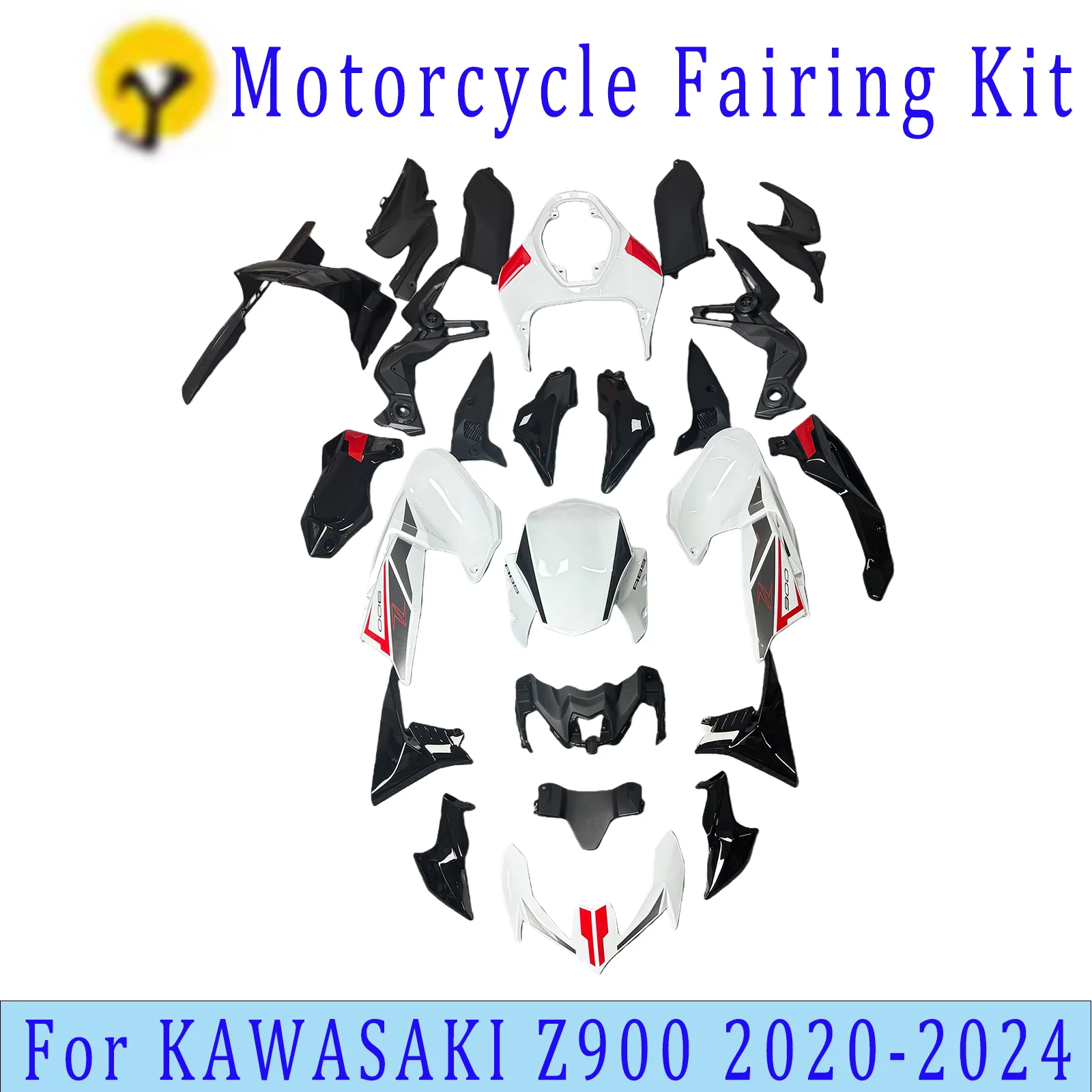 

Motorcycle Accessories Fairing Jet Paint ABS Plastic Black & White For Kawasaki Z900 2020-2024 Body Kit Fairing Set