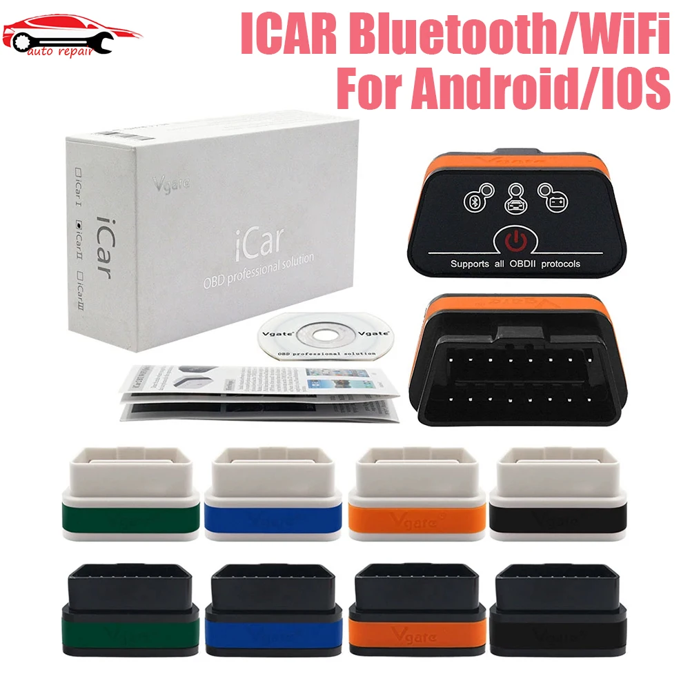 

Vgate iCar2 Bluetooth OBD2 Scanner for Android/IOS Code Reader elm 327 V2.2 obd 2 WIFI Icar Pro Car Diagnostic Tools PK ELM327