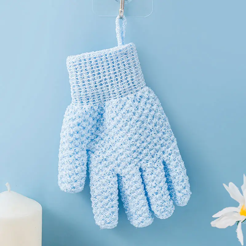 دش التقشير قفازات حمام دش الغسيل للاستخدام اليومي لوازم الحمام 1 قطعة قفازات إسفنجة تدليك الجسم