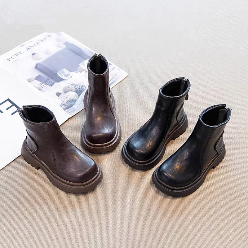 

2025 Autumn Winter New Children Casual Short Boots for Girls Boys Fashion Korean Style Soft Bottom Anti-slippery Versatile Shoes