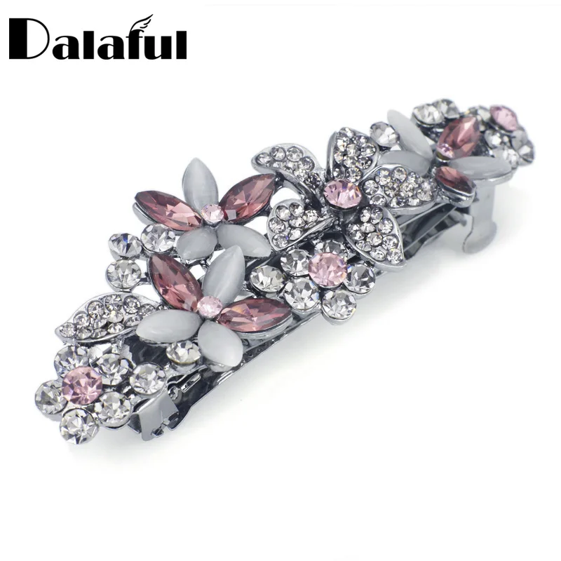 Flossy Opals Crystal Flower Rhinestone Hair Clip Barrette Hairpin Headwear Accessories Jewelry For Woman Girls Wedding F132