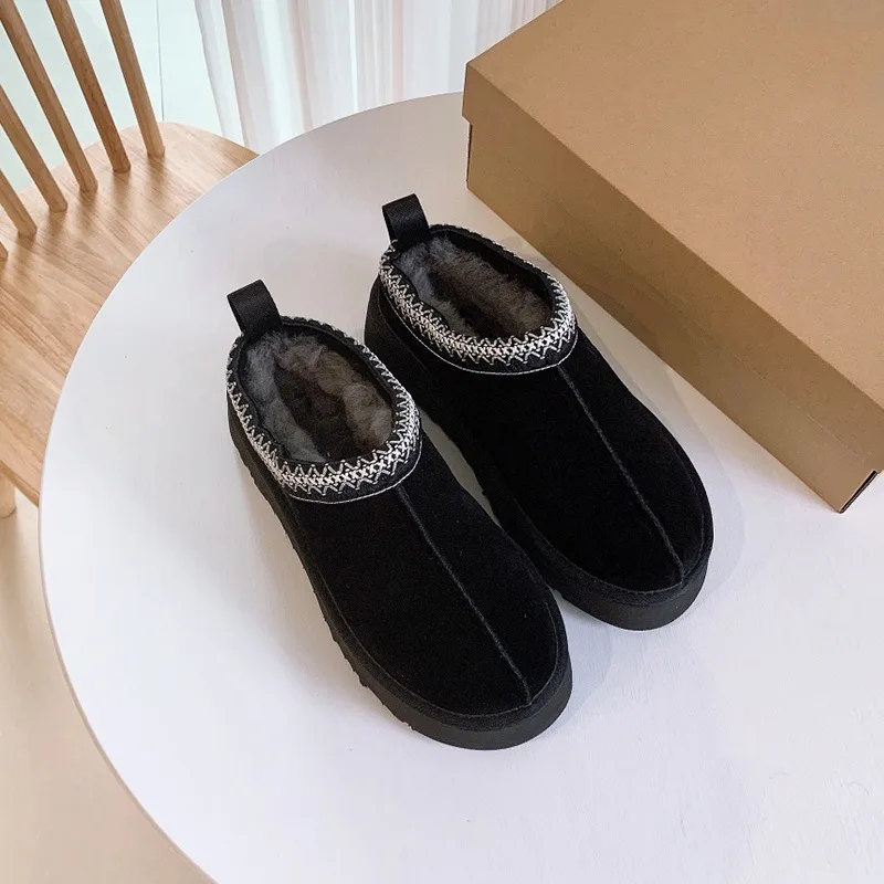 Winter-Schneestiefel mit Dicken Sohlen, Ethnischer Stil, Dicke und Warme Baumwollpantoffeln für Damen, Bequeme Freizeitschuhe für Entspannte Tage – Detail 4