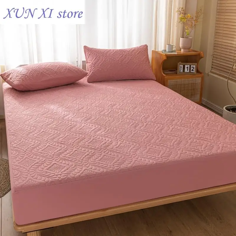 

New Waterproof Mattress Cover Solid Color Queen/King Size Mattress Protector Single Bed Cover Waterproof Bed Sheet 180x200