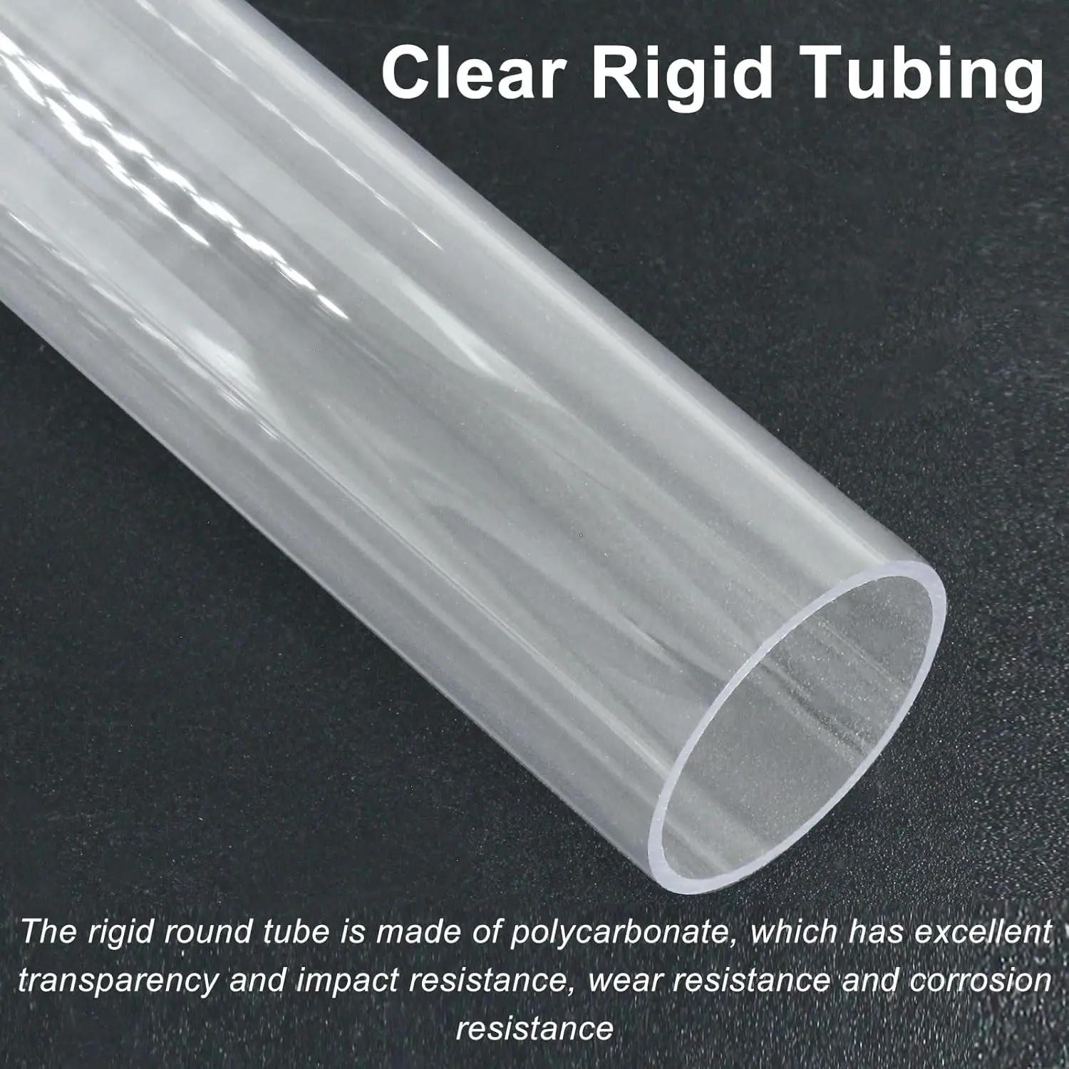 3Pcs 29 mm ID x 32 mm OD x 12 Inch (305 mm) Length Round Clear Rigid Tubing,Plastic Polycarbonate Tube