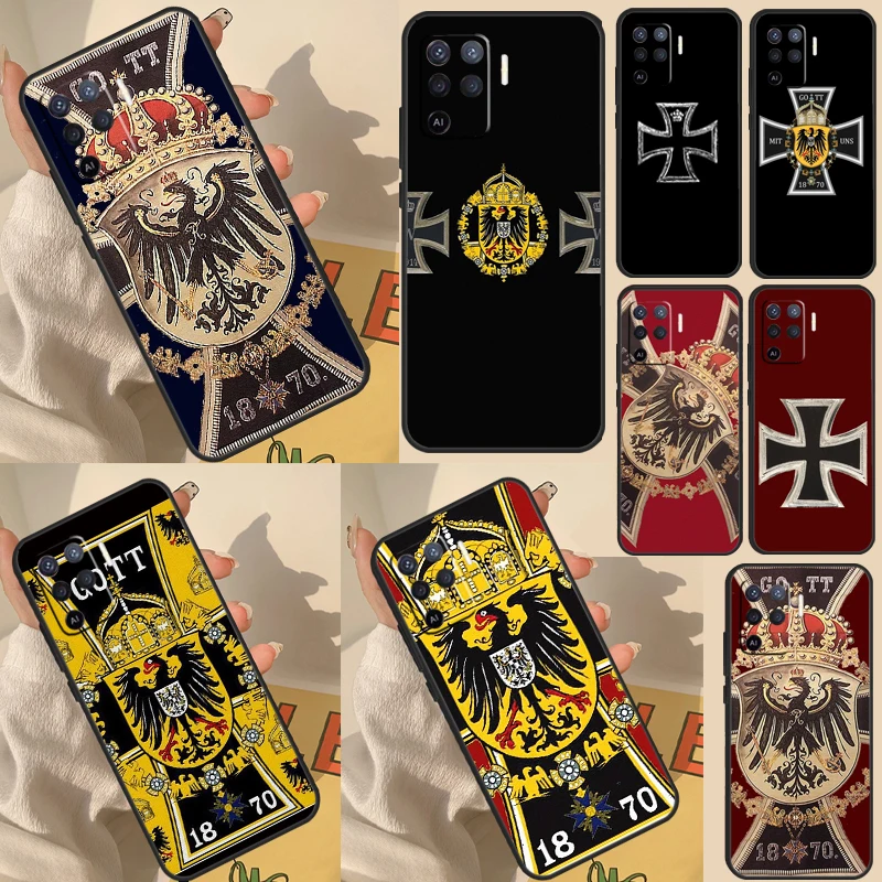 German 1870 Gott mit Uns Iron Cross Case For OPPO A57S A54 S A16 A76 A96 A5 A9 A31 A53 A15 A52 A72 A91 A74 A94 A17 A57 A77 Cover