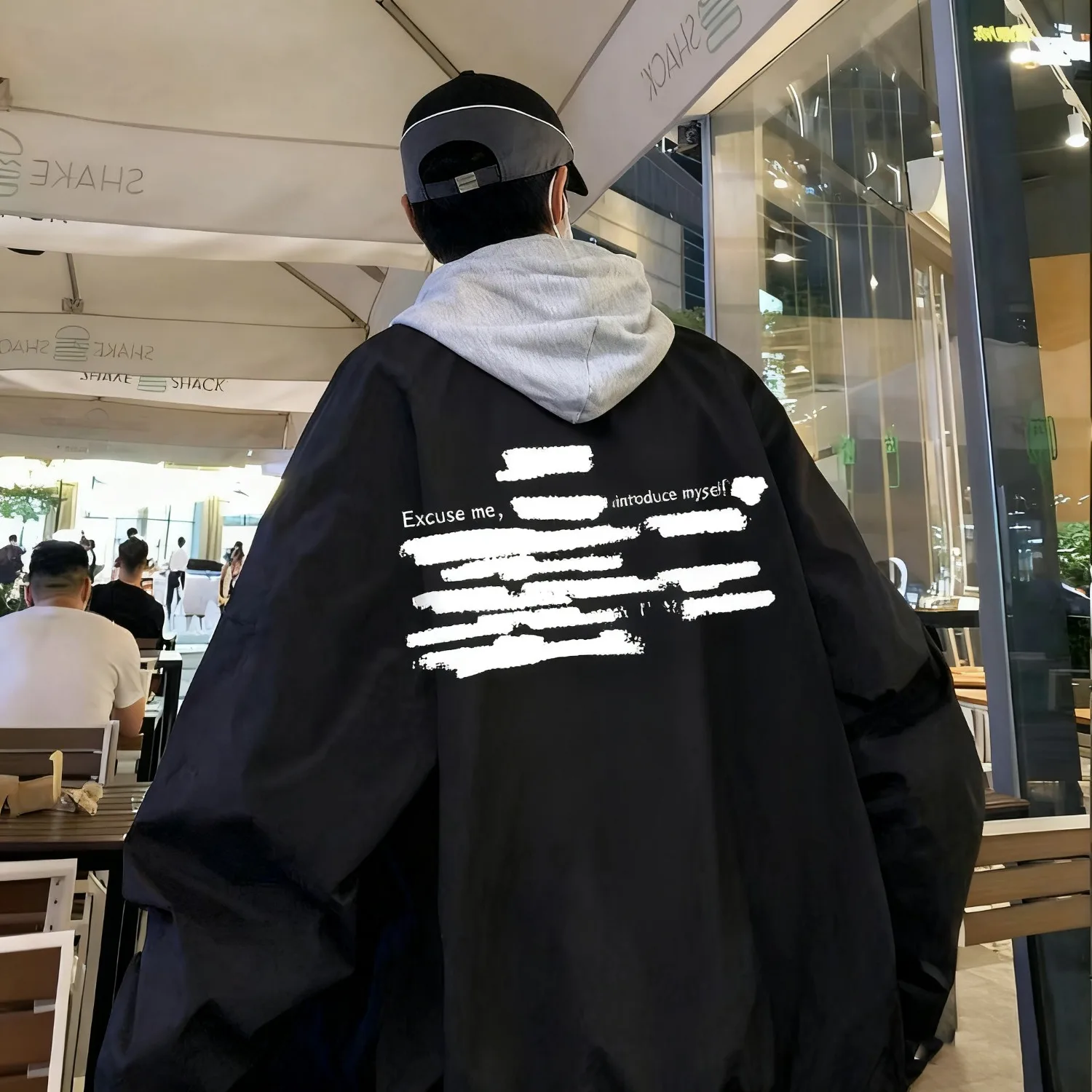 

Мужская утепленная куртка-пилот оверсайз на осень-зиму с ретро-надписями, в стиле бейсбольной куртки, с декоративной молнией, свободного кроя, из полиэстера