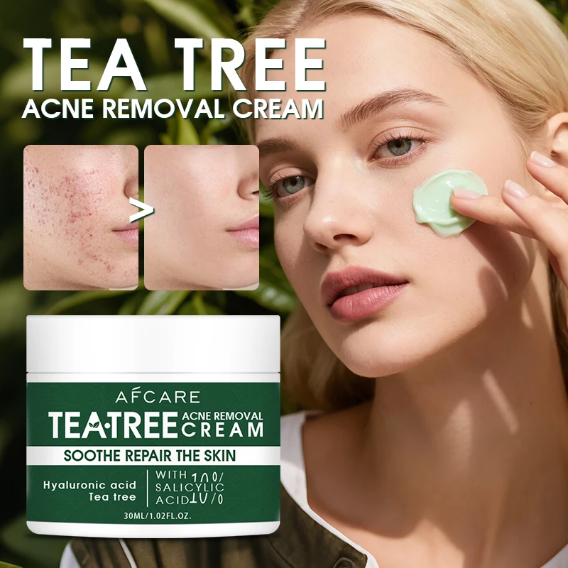 

Anti Acne Tea Tree Facial Cream Non-Sticky Clear Balanced Skin for Soothing Calming Irritated Moisturizing Skin Care Product