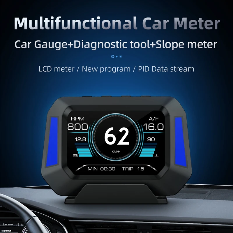 

HUD Head-Up Display 4X4 Inclinometer Car Level Sensor HUD Gradient GPS Real-Time Off-Road Vehicle System Speedometer